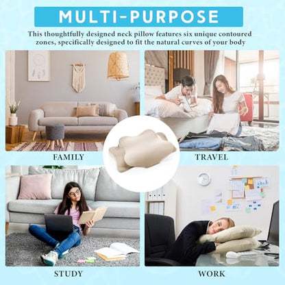 Hahafelt Cooling Cervical Neck Pillowcase Cover (Only Pillow Case) Ergonomic Pillowcase with Zipper Breathable Contour Pillow Cover for Side Back Stomach Sleepers(Champagne,Standard Size) - color: Champagne, size: Standard