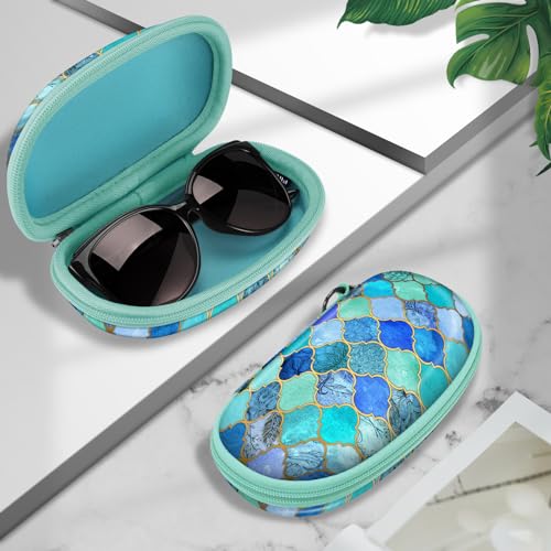 Fintie Sunglasses Case with Carabiner, Hard Shell Shockproof Sport Glasses Cases Travel Zipper Eyeglasses Holder, Cool Jade - color: Cool Jade