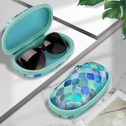 Fintie Sunglasses Case with Carabiner, Hard Shell Shockproof Sport Glasses Cases Travel Zipper Eyeglasses Holder, Cool Jade - color: Cool Jade