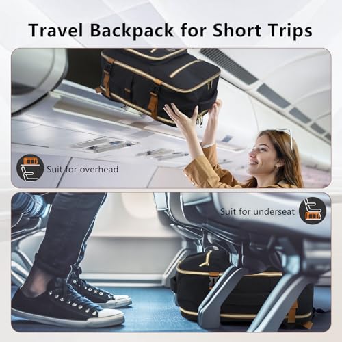Travel Laptop Backpacks, 30L Carry On Backpack with 3 Packing Cubes, Travel Backpack for Women Airline Approved, Overnight Weekender Backpacks, Black - color: Black