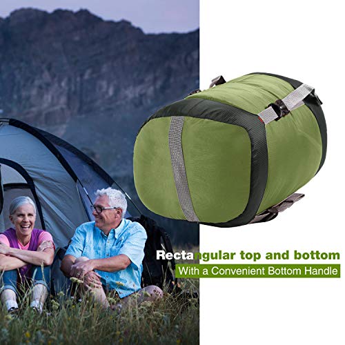 REDCAMP Nylon Compression Stuff Sack, 10L/17L/27L/40L Lightweight Sleeping Bag Compression Sack Great for Backpacking, Hiking and Camping,Blue/Yellow/Army Green/Black - color: Army Green, size: Large