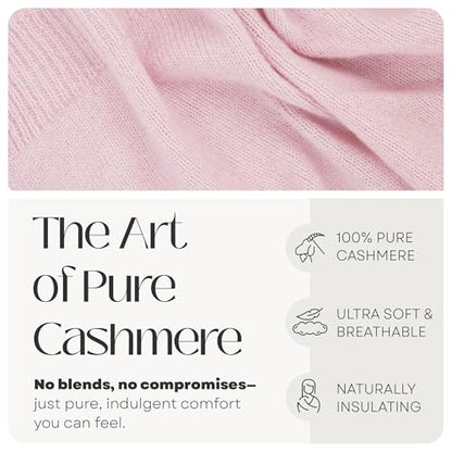Velanio Cashmere 100% Cashmere Knitted Wrap Pashmina Shawl Extra Large Scarf Stole for Women Travel - color: Pink