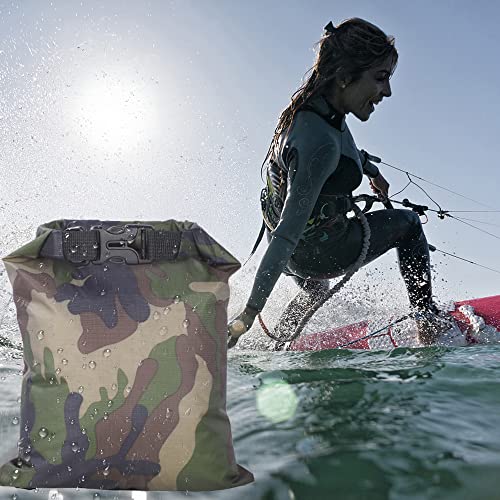 Pimoys 6 Pack Waterproof Dry Sacks, Lightweight Outdoor Dry Bags Ultimate Dry Bags for Kayaking Rafting Camping (8L, 5L, 3.5L, 3L, 2.5L, 1.5L) - color: Camouflage