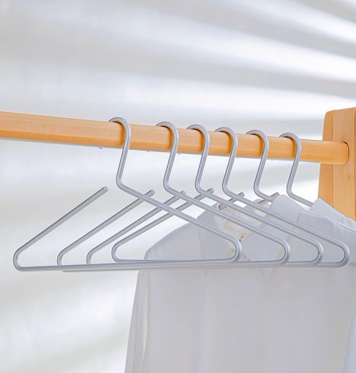 Premium Matte Silvery Aluminum Coat Hangers 10 Piece Set, 16.5” Extra Smooth & Durable Metal Shirt Dress Hanger,Aluminum Alloy Hanger,Clothing Support,Clothing Hang - style: Silver Elegant Hanger（10）