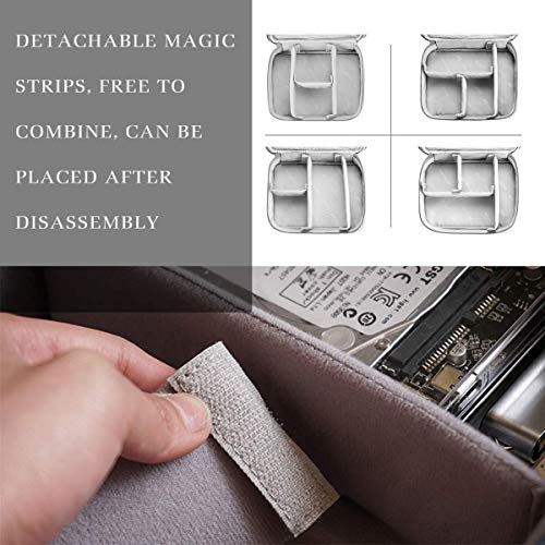 OrgaWise Electronics Organizer, Electronic Accessories Bag Travel Cable Organizer Three-Layer for iPad Mini, Kindle, Hard Drives, Cables, Chargers - color: Three-Layer-Navy
