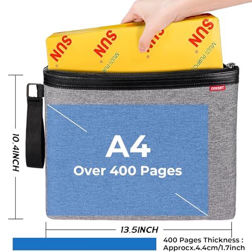 ECHSRT File Folder Document Organizer for Travel, Document Bag Zipper Pouch for Men & Women Gray - color: Gray