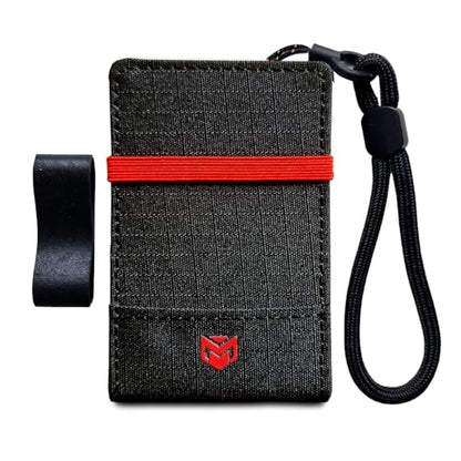 RFID Minimalist Slim Wallet for Men and Women, Holds Up to 12 Cards, Cash, Key Thin and Lightweight Credit Card Holder (Black Microfiber – Inferno Edition) - color: Black Microfiber – Inferno Edition