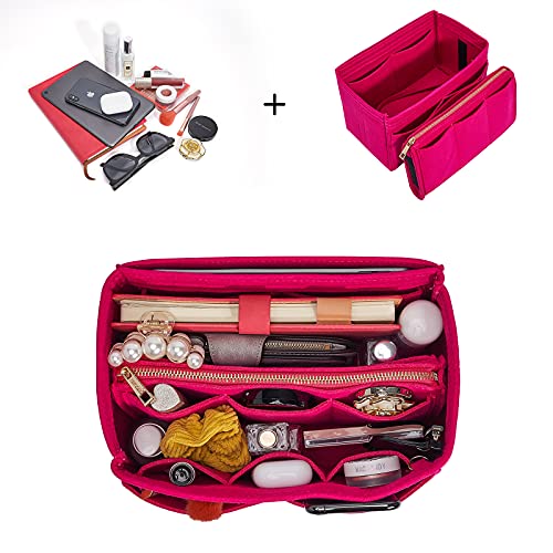 Vercord Felt Organizer Insert For Purse Handbag Tote Bag In Bag Inside Shaper Divider Neo Rose Small - color: A Rose, size: Small