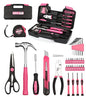 40-Piece Pink Tool Set for Girls, Ladies and Women, General Household 40 PCS Hand Tool Kit with Plastic Toolbox, Essential Tools for Home, Garage, Office and College Dormitory Use - style: 40 Piece Pink