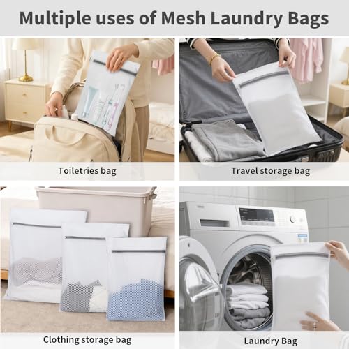 150L Laundry Bag Backpack with 3 Sizes Mesh Wash Bags and Shoulder Straps Foldable Clothes Hamper Bag with Drawstring Closure for College, Apartment, Laundromat(White) - color: White