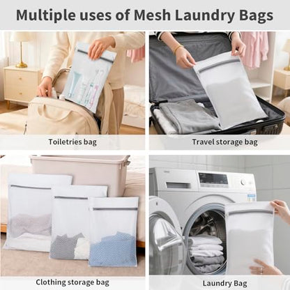 150L Laundry Bag Backpack with 3 Sizes Mesh Wash Bags and Shoulder Straps Foldable Clothes Hamper Bag with Drawstring Closure for College, Apartment, Laundromat(White) - color: White