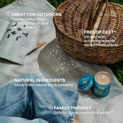 Cliganic Mosquito Repellent Candle (9oz) | Citronella, DEET Free, Essential Oil Infused for Outdoor, Camping | Burns 40 Hours - size: 9 Ounce (Pack of 1)