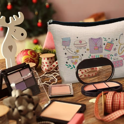 Nurse Makeup Bag for Purse, Nurse Appreciation Gifts Cosmetic Bag Travel Toiletry Bag for Women, Nursing Supplies for Nurses, Medical Nursing Zipper Makeup Pouch - color: Nurse