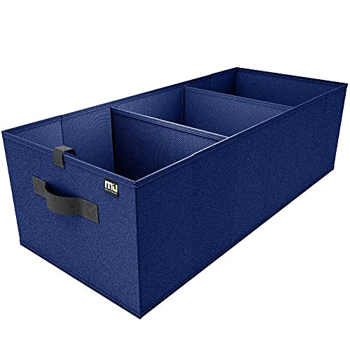 MIU COLOR Trunk Organizer for Car, Car Organizer, Sturdy Trunk Organizer for SUV, Non-Slip Bottom, Storage Organizer for Sedans, Van, Jeep, Grocery, Large 3 Compartments, Blue 32"×13"×10.6" - color: Navy, size: Large+Standard
