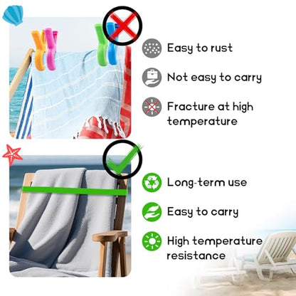 Beach Towel Band for Cruise Chairs Great Alternative to Beach Towel Clips Cruise Ship Beach Vacation Essentials 6 PCS (Six Colors, L：11.8 W：0.6 T：0.06)