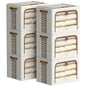 FHSQX 6 Pack Clothes Storage Bins with Metal Frame, Cream White, 19.7x15.7x13.8 inch - color: Cream White, size: 19.7x15.7x13.8 inch