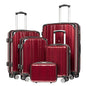 Coolife Luggage Sets, 5 Piece Durable Suitcase, Lightweight Carry on Luggage with PC+ABS Hardshell, Dual Spinner Wheels, TSA Lock and YKK Zipper(wine wind new, 5 piece set) - color: wine wind new, size: 5 piece set