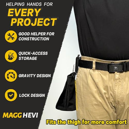 [MAGG HEVI] Nail & Screw Pouch with Belt Clip, Tools Organizer Pouch Bag with Snap Spring Closure for Men, Electrician, Carpenter, HVAC Tech, Technician, Handy Man, Plumber and Contractor - size: Small Snap Closure