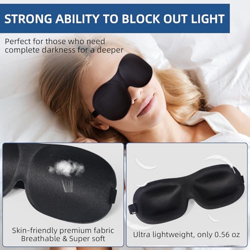 4-Pack Eye Masks for Sleep with Adjustable Strap Comfortable Sleep Masks for Women and Man Night Sleep, Travel, Nap Red - color: Black&purple&blue&red