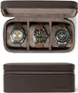 Genuine Leather 2 Watch Travel Case (Brown) - color: Brown, size: 2 Watch Case