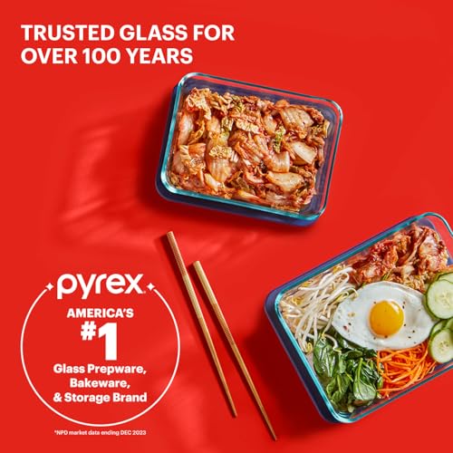 Pyrex Simply Store (7-Pack) Glass Food Storage Containers Set, (1, 2, 4 & 7 Cup) Meal Prep Containers With Plastic BPA-Free Lids, Dishwasher & Microwave Safe - size: 7 Pack