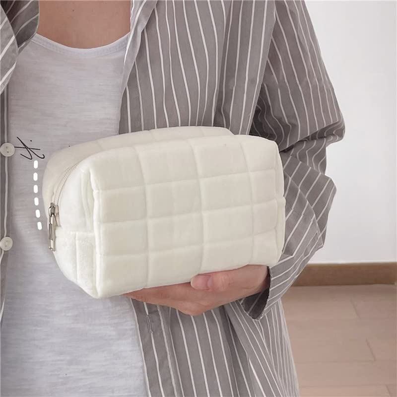 Small Cosmetic Bag Cute Makeup Bag Y2k Accessories Aesthetic Make Up Bag Y2k Purse Cosmetic Bag for Purse (white) - color: white
