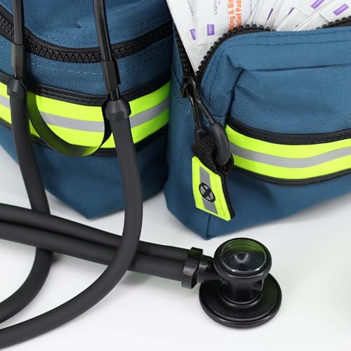 Lightning X Products Lightning X Mid-Sized First Responder EMT Bag | LXMB25 Fully Stocked w/ 240+ Aid, EMS & Trauma Supplies - Blue - color: Blue