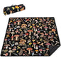 Supfitness Extra Large Picnic Blankets Waterproof Foldable (80 "x 80") Beach Blanket Waterproof Sandproof,3-Layer Thicking Mat Outdoor Packable Camping Blanket(Bohemian) - color: Black, size: 80x80in