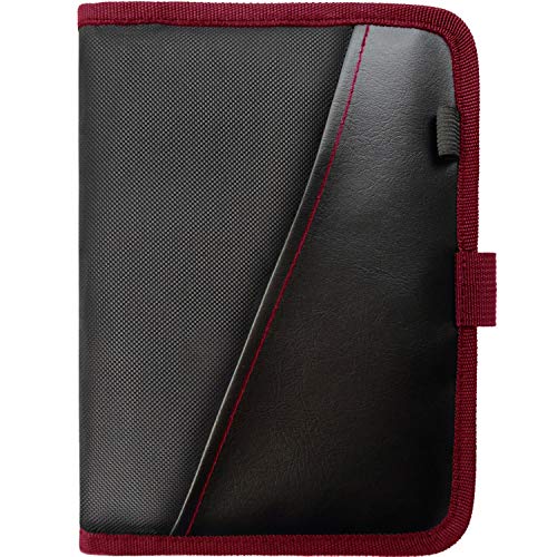 Glove Box Compartment Organizer - Car Document Holder - Owner Manual Case Pouch - Vehicle Storage Wallet for Registration & Insurance Card - Premium Auto Paperwork Holder - Log Book included - Red - color: Red