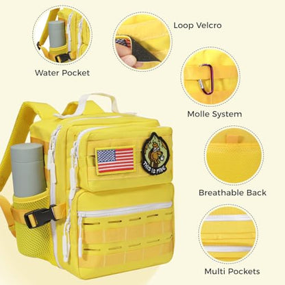 9L Mini Tactical Backpack for Men Women,Small Military Tactical Backpack for Sport,Gym,Hiking,Travel,Camping (Yellow) - color: Yellow