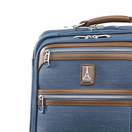 Travelpro Platinum Elite Softside Expandable Carry on Luggage, 8 Wheel Spinner Suitcase, USB Port, Suiter, Men and Women, Coastal Blue, Carry On 21-Inch - color: Coastal Blue, size: Carry-On 21-Inch