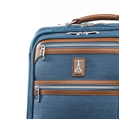Travelpro Platinum Elite Softside Expandable Carry on Luggage, 8 Wheel Spinner Suitcase, USB Port, Suiter, Men and Women, Coastal Blue, Carry On 21-Inch - color: Coastal Blue, size: Carry-On 21-Inch