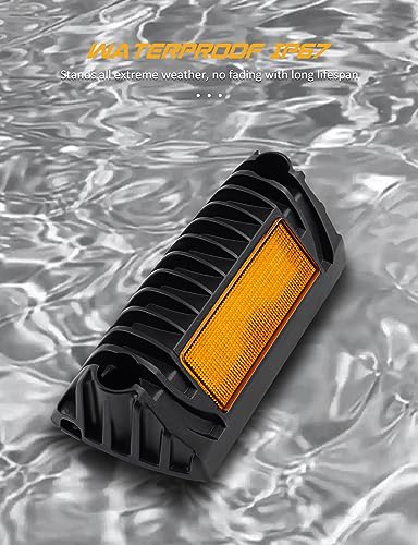 Chelhead 800lm Led RV Porch Light Exterior Utility Light 12V Amber Replacement Lighting Led Scene Lights Compatible with RVs, Traliers, Campers, Roof Rack, Trucks - color: Yellow Light-Black Housing