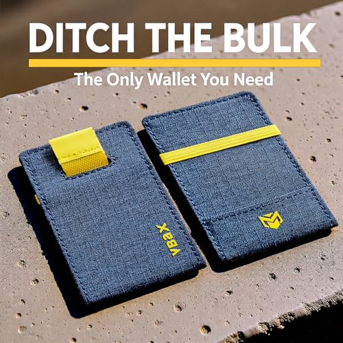 RFID Minimalist Slim Wallet for Men and Women, Holds Up to 12 Cards, Cash, Key Thin and Lightweight Credit Card Holder (Blue Microfiber – Solar Edition) - color: Blue Microfiber – Solar Edition