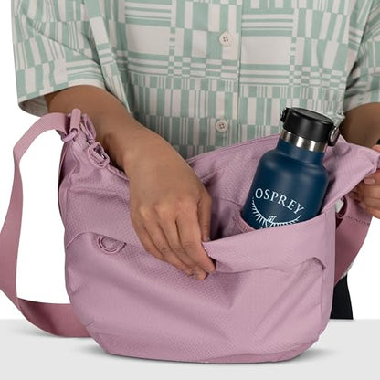 Osprey Daylite Crossbody Pouch - Small Handbag with Zipper and Bottle Pocket - Lightweight Shoulder Bag - color: Iris Pink