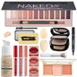 All in One Makeup Kit Full 12 Colors Naked Eyeshadow,2 Color Compact Powder,Liquid Foundation,Lipsticks, Blush,Eyebrow Soap,Winged Eyeliner Stamp,Makeup Gift Set for Women, Teens & Girls(Naked) - color: 12-Pink