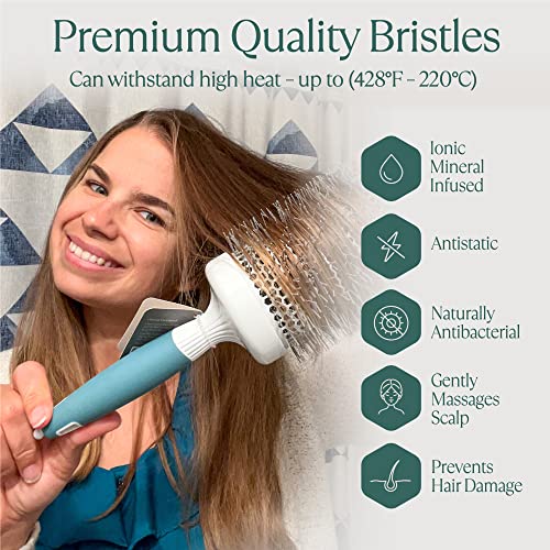 Round Brush Set for Blow Drying and Styling - Ceramic Ionic Thermal Brushes, Wet Hair Brush Bundle with Travel Bag for Women and Men - size: Bundle Set of 4 with Bag