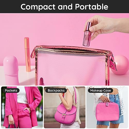 Segbeauty 10 Packs Glass Perfume Bottles - 10ML Empty Refillable Travel Atomizer, Small Spray Bottle With Fine Mist Sprayer, Portable Scent Pump for Fragrance Samples - color: Purple, style: Mini Bottle Set
