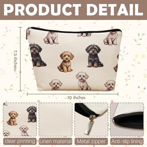Cavapoo Dog Makeup Bag, Cavapoo Lovers Gifts Cosmetic Bag for Women, Dog Mom Lovers Owner Gifts for Women Christmas, Pet Lover Gift Zipper Travel Makeup Pouch for Purse - color: cavapoo