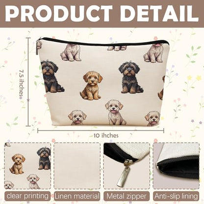 Cavapoo Dog Makeup Bag, Cavapoo Lovers Gifts Cosmetic Bag for Women, Dog Mom Lovers Owner Gifts for Women Christmas, Pet Lover Gift Zipper Travel Makeup Pouch for Purse - color: cavapoo