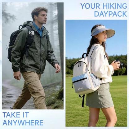 Hiking Backpack for Women Men 16L,Lightweight Foldable Backpack,Packable Hiking Daypack for Travel Camping Outdoor,Beige - color: Beige