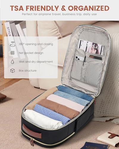 LOVEVOOK Carry On Backpack, 50L Large Travel Backpack For Airplanes, TSA Personal Item Travel Bag, Waterproof Daypack Fits 18 Inch Laptop, Business Weekender Overnight with 3 Packing Cubes, Black Grey - color: Black-grey, size: 50l-18 Inch-4pcs