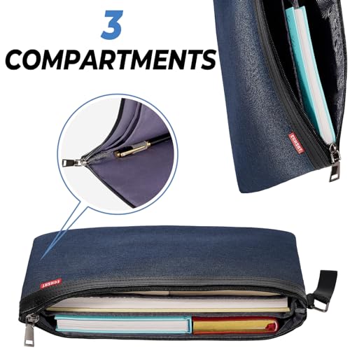 ECHSRT File Folder Document Organizer for Travel, Document Bag Zipper Pouch for Men & Women Blue - color: Blue