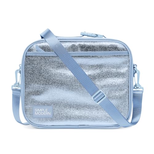 Simple Modern Hadley Lunch Box with Shoulder Strap | Kids & Adults | Insulated Bag with Pockets for Women, Men, Girls, Boys - color: Metallic: Summer Sky