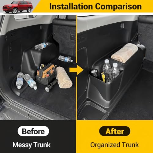 Rear Trunk Organizer for 2010-2024 Toyota 4Runner 5-Seat 2nd Row Accessories, Storage Bin Trunk Side Storage Box Cargo Tray for 10-24 4 Runner(Left Side,Not for 7-Seat) - color: 10-24 4Runner 5-Seat(Left)