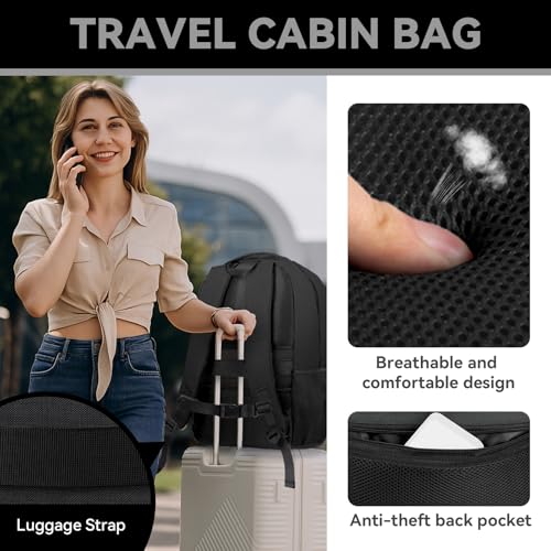 Large Travel Laptop Backpack, 17 Inch Laptop Backpack Airline Approved, Business Anti Theft Slim Sturdy Work Computer College High School Backpack Bag Fits 17.3 Inch Notebook for Men Women, Black - color: Black, size: 17 Inch