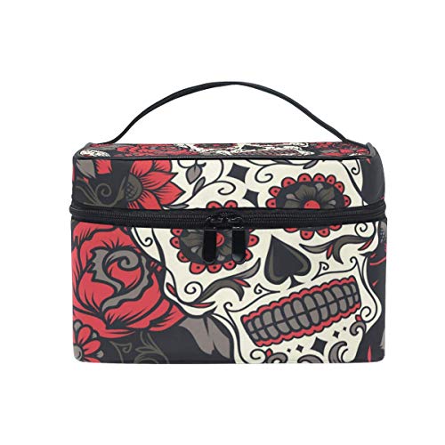 Travel Cosmetic Bag Toiletry Makeup Bag Pouch Case Organizer Storage for Women, Color Sugar Skull - color: color3