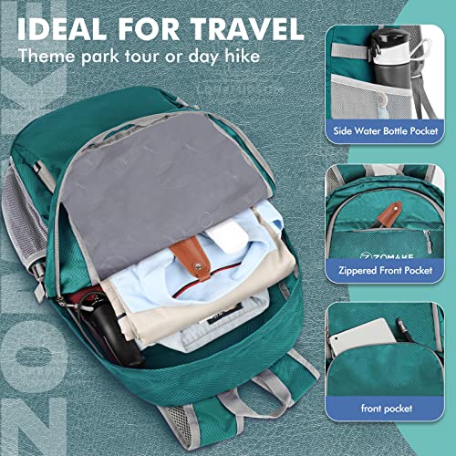 ZOMAKE Lightweight Packable Backpack 30L, Foldable Hiking Backpacks Water Resistant Compact Folding Daypack for Travel(Dark Green) - color: Dark Green