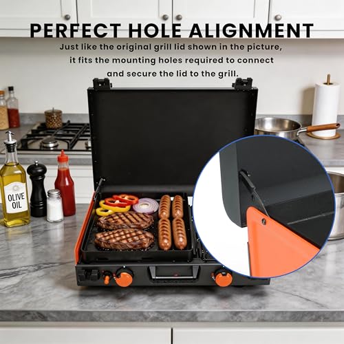 Replacement Grill Lid for Blackstone Adventure Ready 12 x 14 Side Burner and 20 x 14 2 Burner Camping Griddle, Heavy Duty Hood Cover with Reinforced Hinges, Griddle Lid for Blackstone Camping Griddle - size: Griddle lid