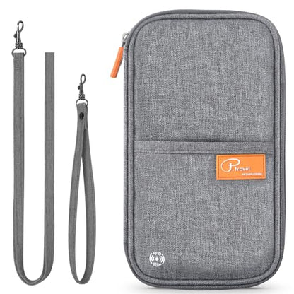 VanFn RFID Travel Passport Wallet, Family Passport Holder, Trip Document Organizer P.Travel Series - color: Pure Grey